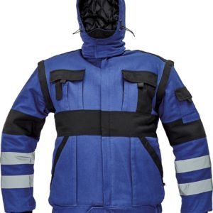 Geaca de Iarna Reflectorizanta, MAX WINTER REFLEX 2in1, 100% BUMBAC, ALBASTRU NEGRU